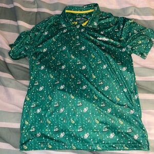ONFIRE Green Patterned Men's Polo Shirt